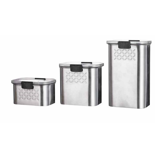 Stainless steel food storage container set of 3