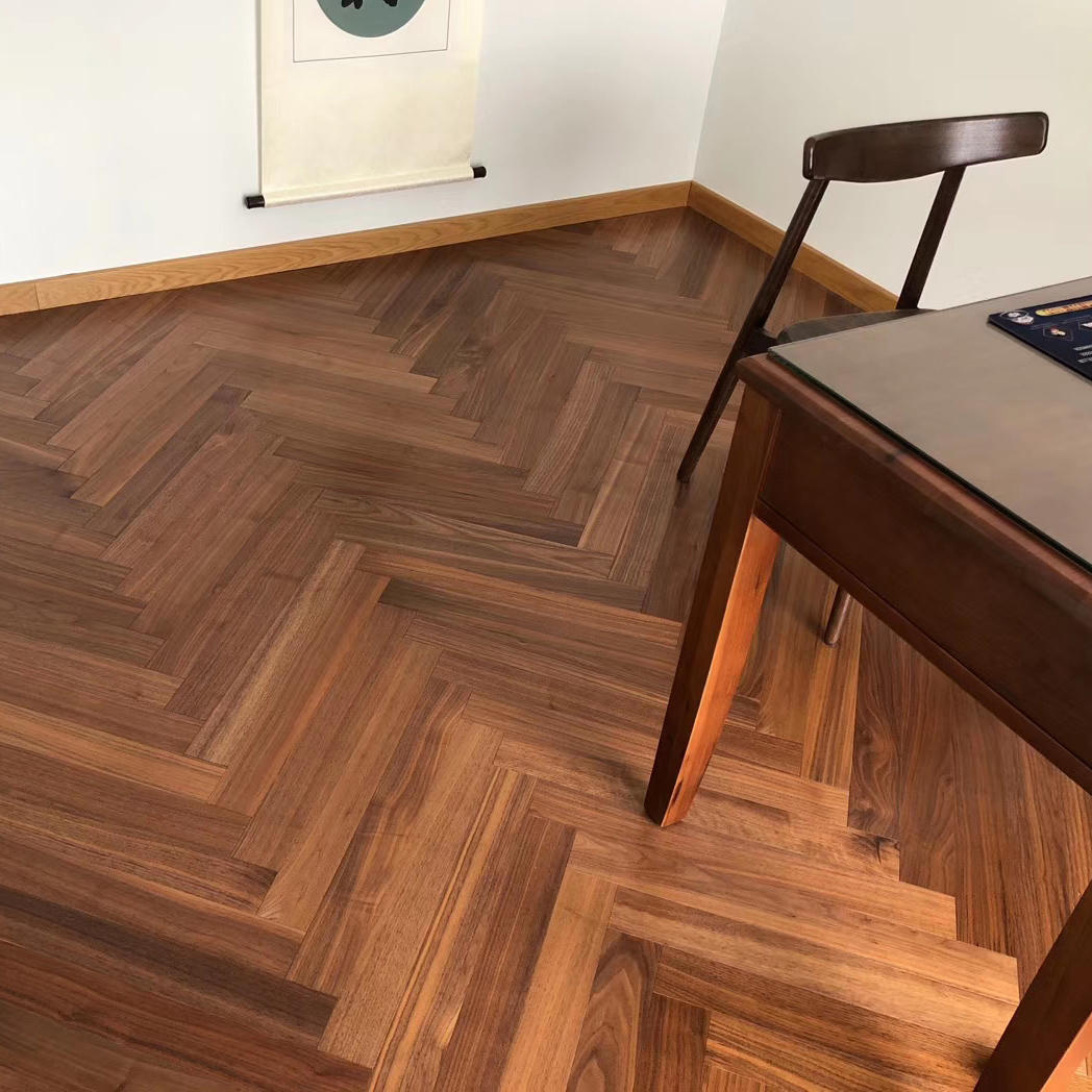 Herringbone Natural color Black Walnut Engineered wood flooring