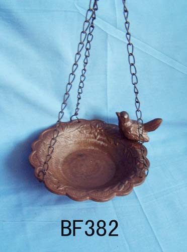Cast iron decorative antique chain bird feeder