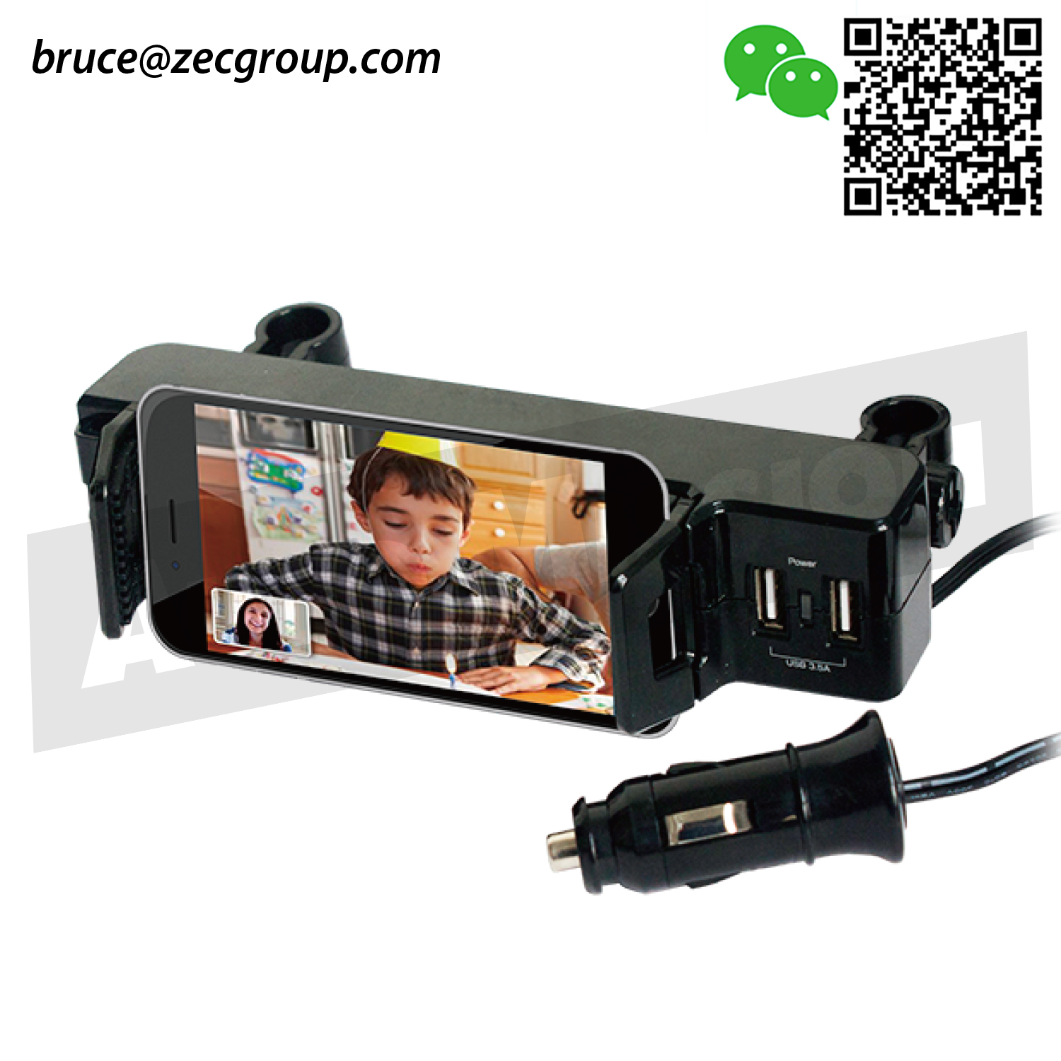 Car headrest USB charger
