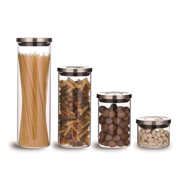 Borosilicate glass storage jar set