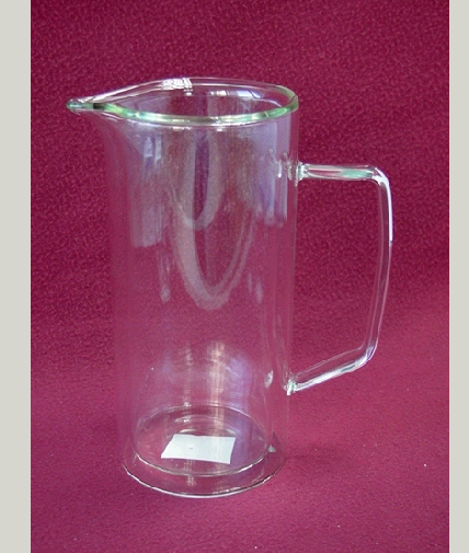Double wall glass carafe with handle