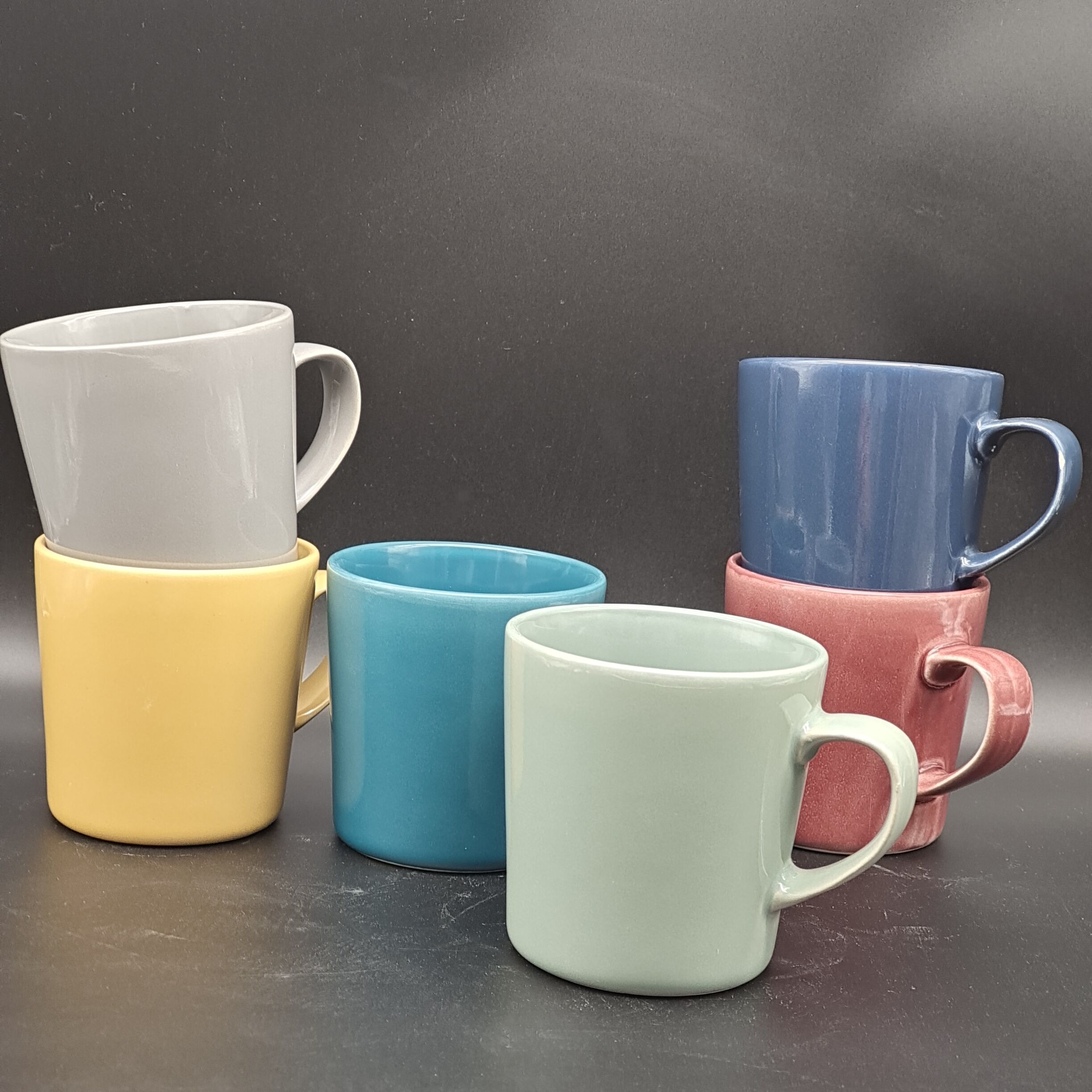13oz multicolour reactive glaze ceramic mug coffee mug stock