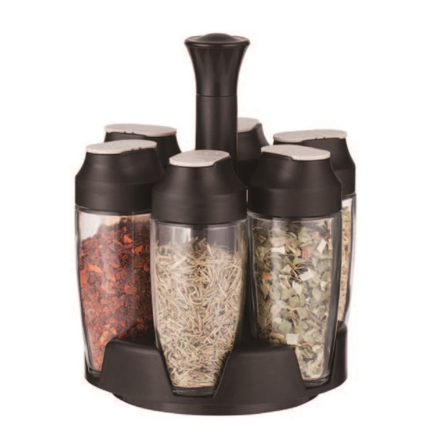 6 jar rotating spice jar rack set