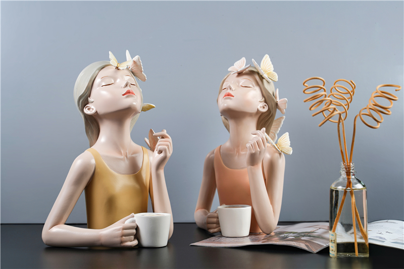 Home Decoration Butterfly Girl Coffee