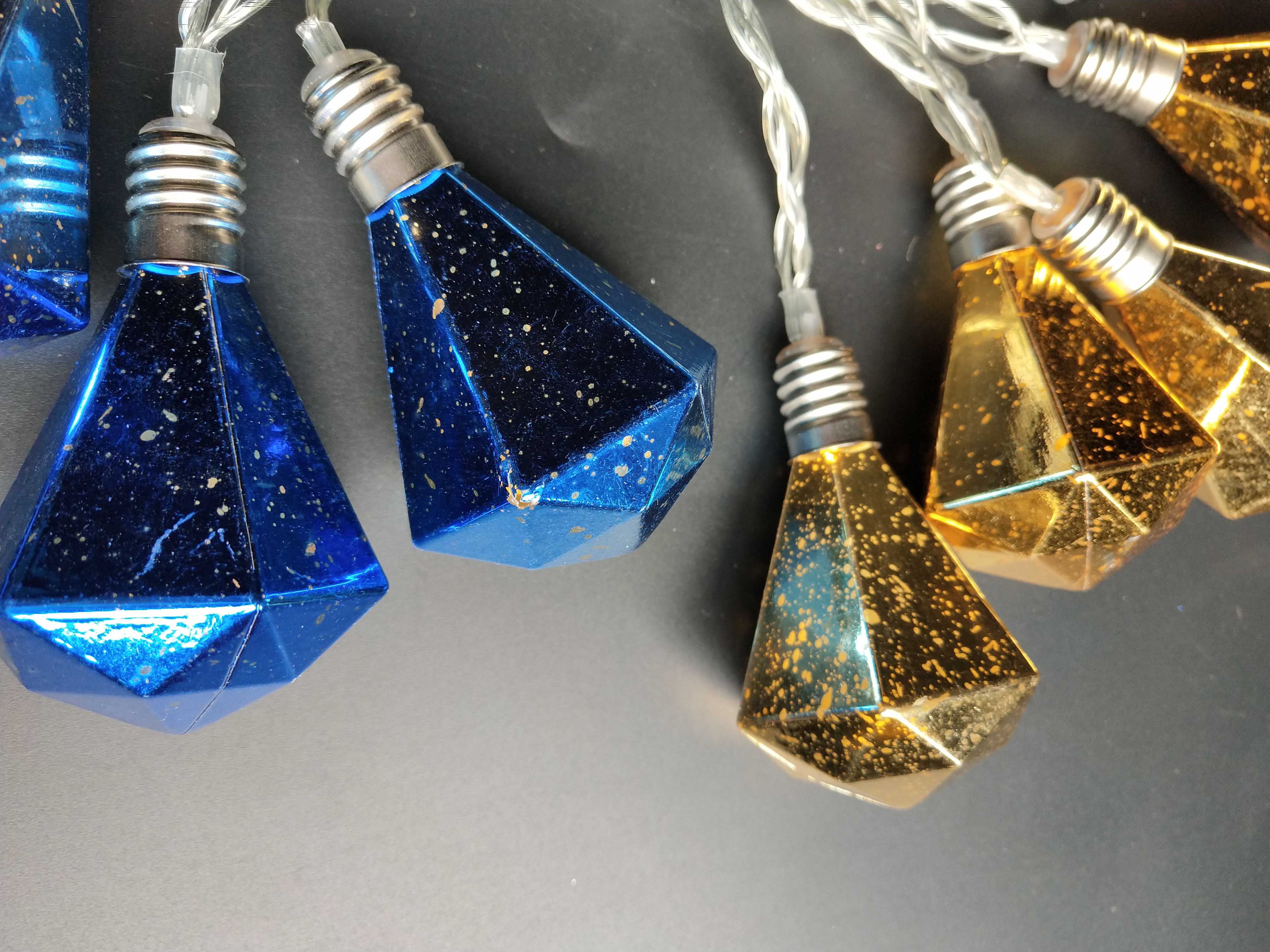 plastic yellow & blue diamond （5*6cm）string light