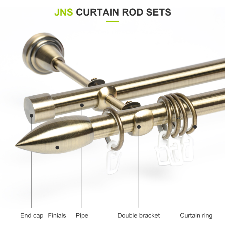 Curtain rod set and curtain accessories curtain tape and hook curtain tieback