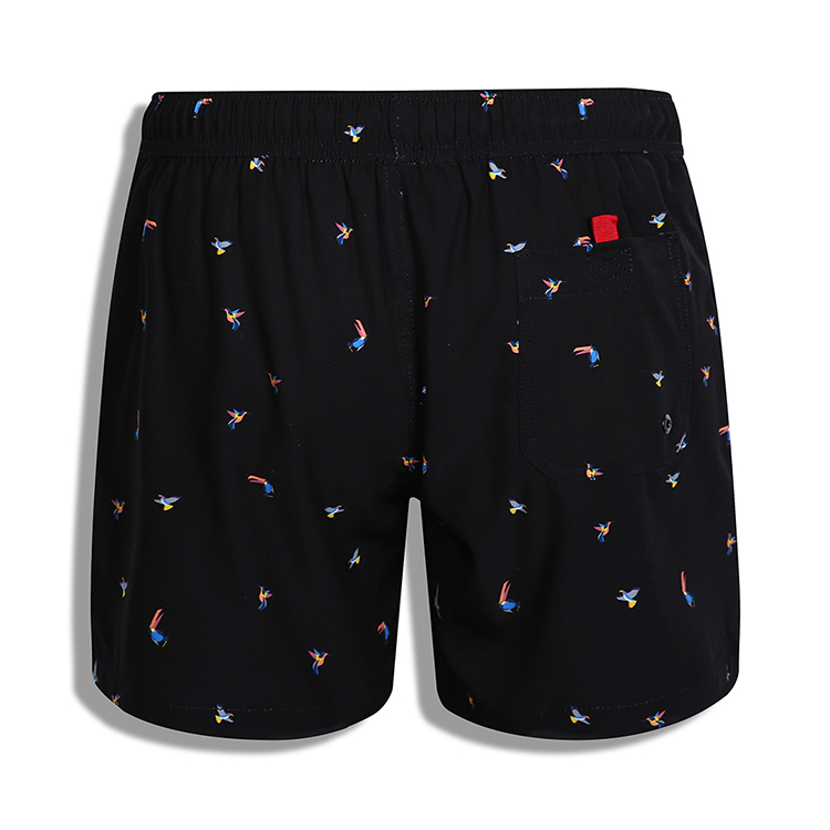 Men's print shorts with brief mesh lining
