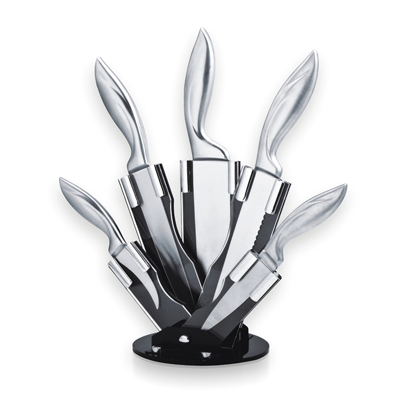 6 Pc Kitchen Knife Block Set