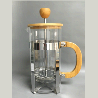 Glass French Press with Bamboo Lid and Handle