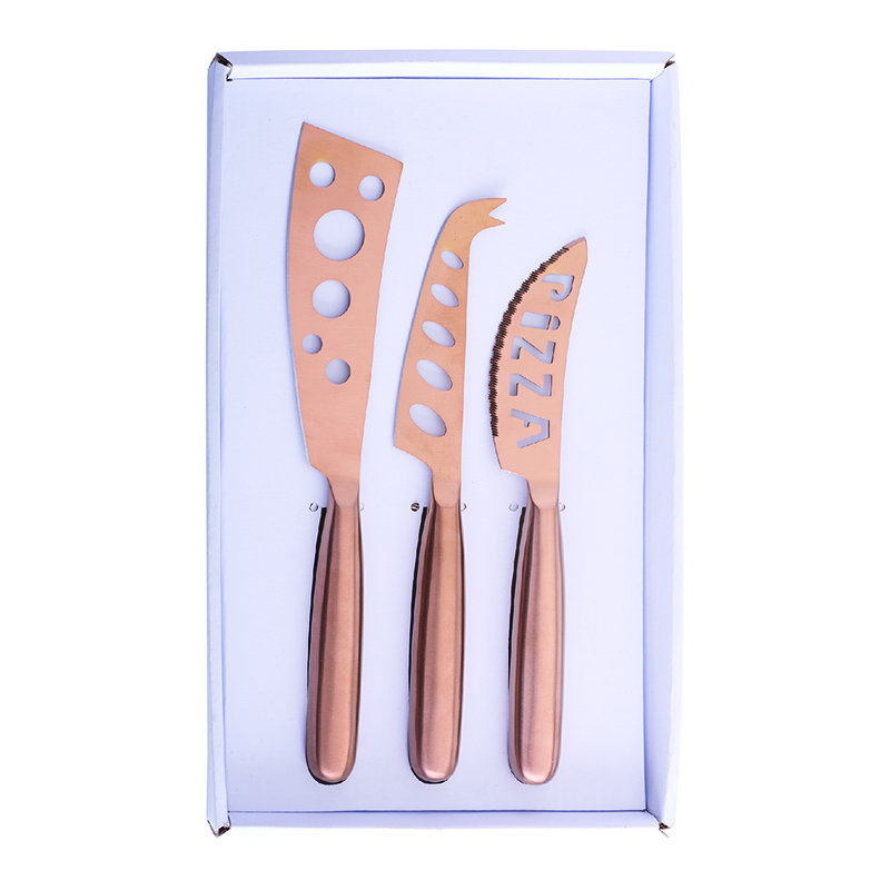 3 Piece Titamium Coated Cheese Knife Set