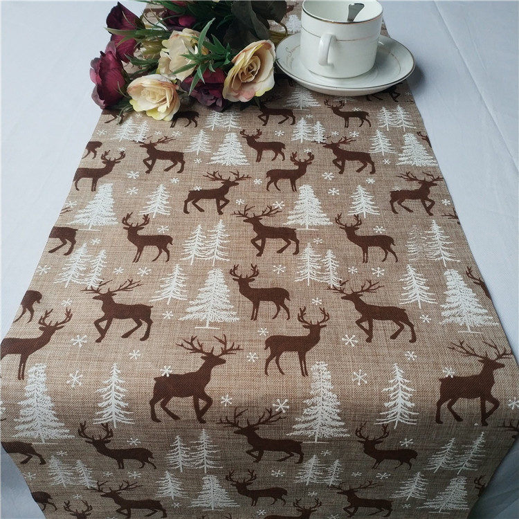 2 color print artificial jute table runner