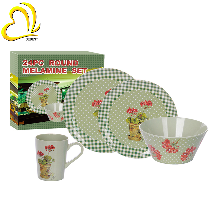 1 SEBEST multi-functional grid design melamine tableware SEMD003