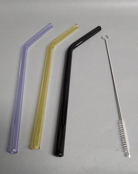 Hot selling colored borosilicate glass straw for home using