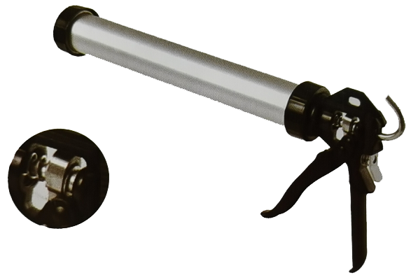 Aluminium tube caulking gun