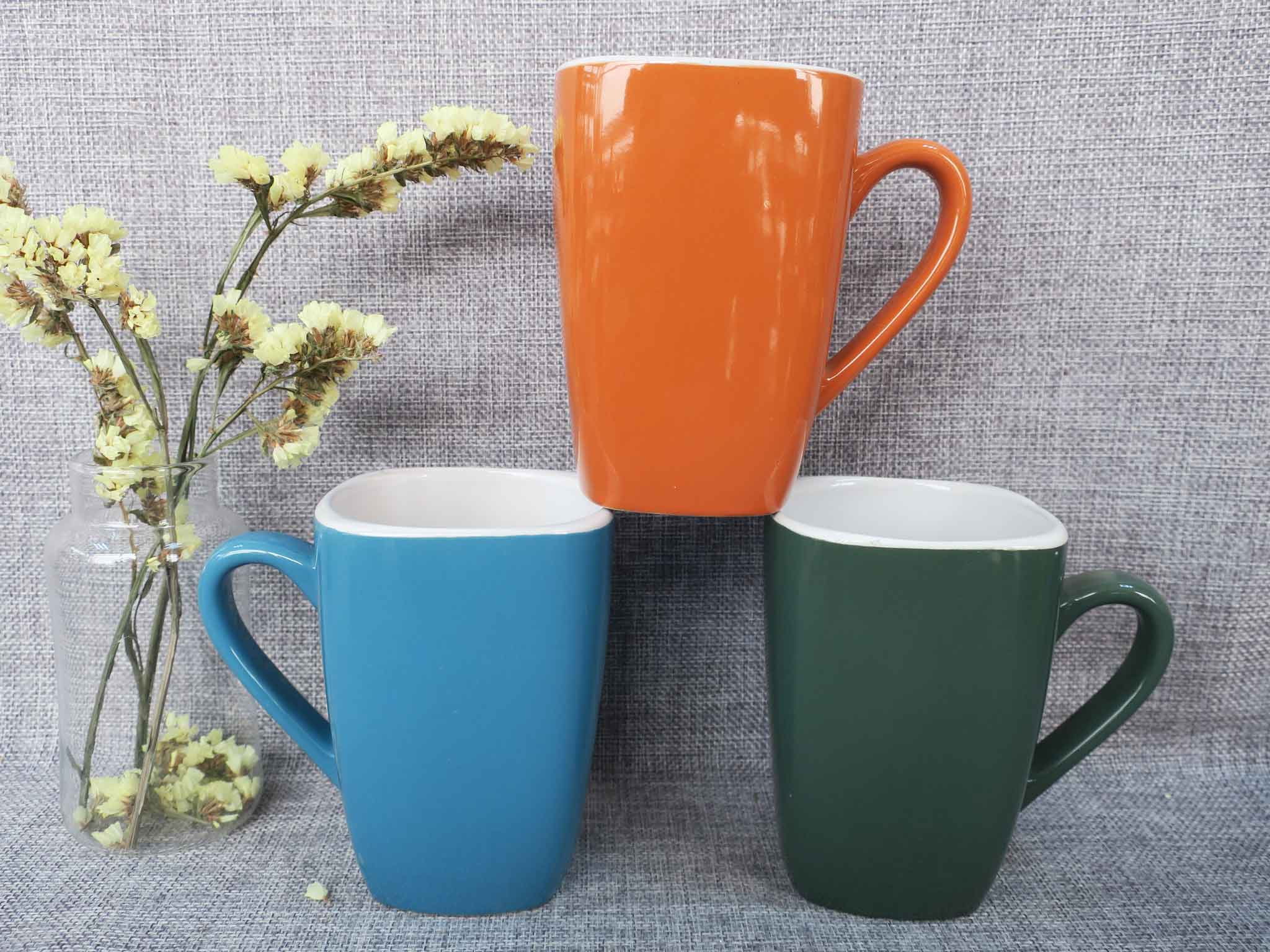 00AAA Ceramic square shape mug decal printed promotion gift cup