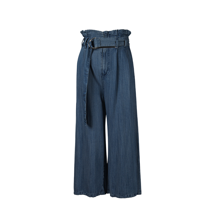 women denim wide leg pants