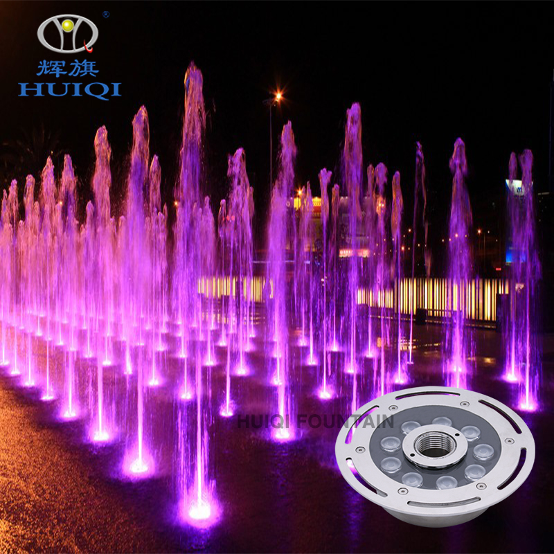 HUIQI Stainless steel round underground lamp 9wled underground lamp outdoor medium hole dry blowtorch fountain landscape lamp can be customized