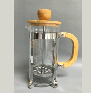 Glass French Press with Bamboo Lid and Handle