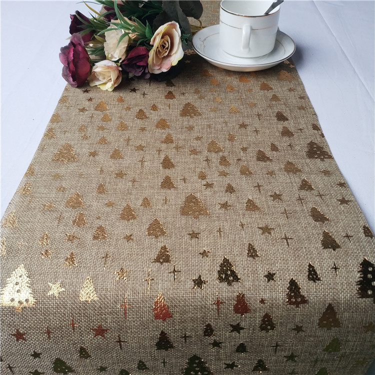 metal print artificial jute table runner