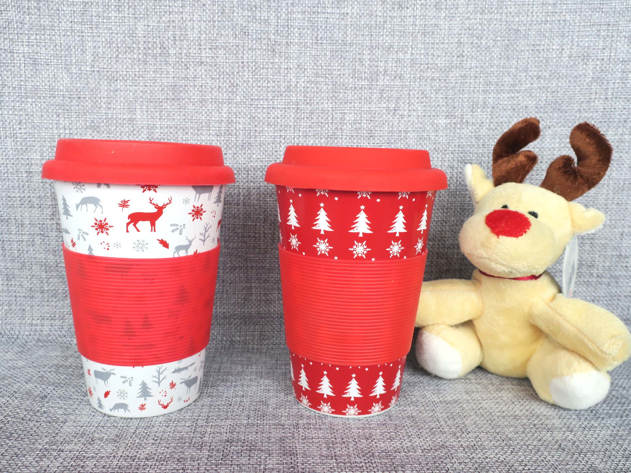 0101-A ceramic mug with cover travel camping promotion gift cup