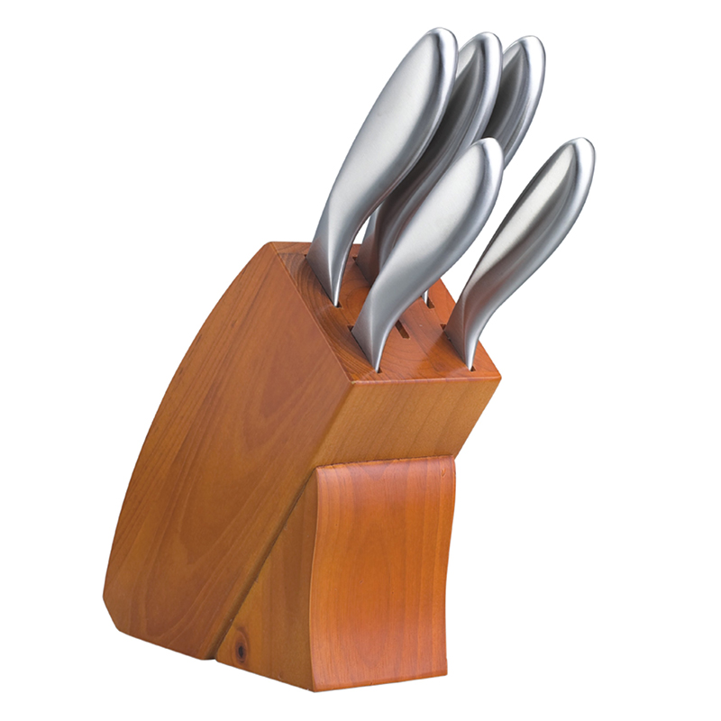 6 Pc Kitchen Knife Block Set