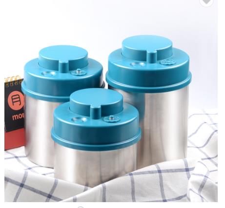 vacuum food storage container 3 sizes set fresh keeping preservation airtight press pump type SS stainless steel canister container