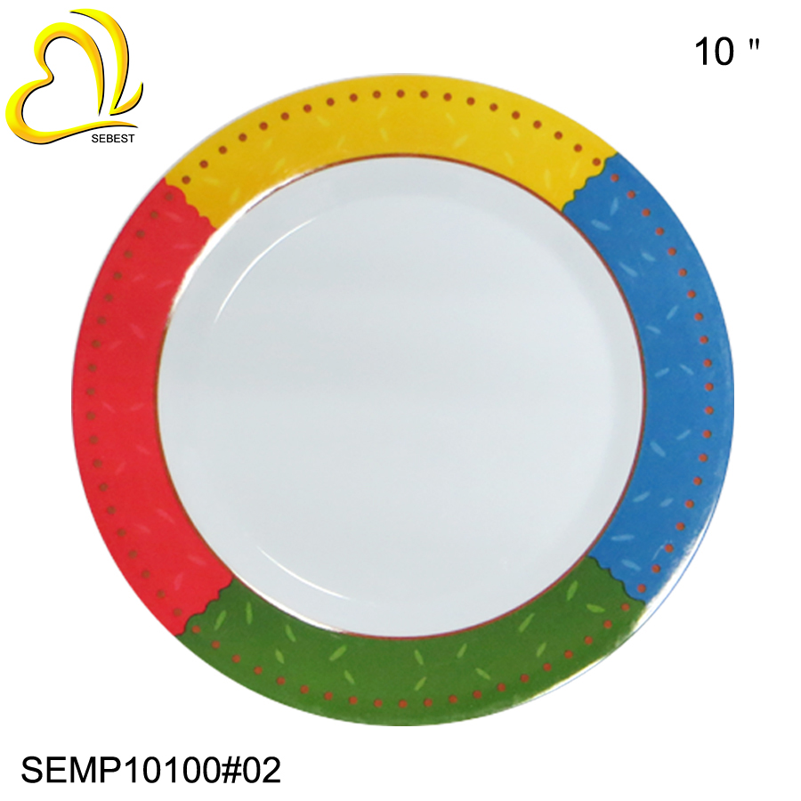1 SEBEST 10'' Melamine Dinner Plate SEMP10100#46