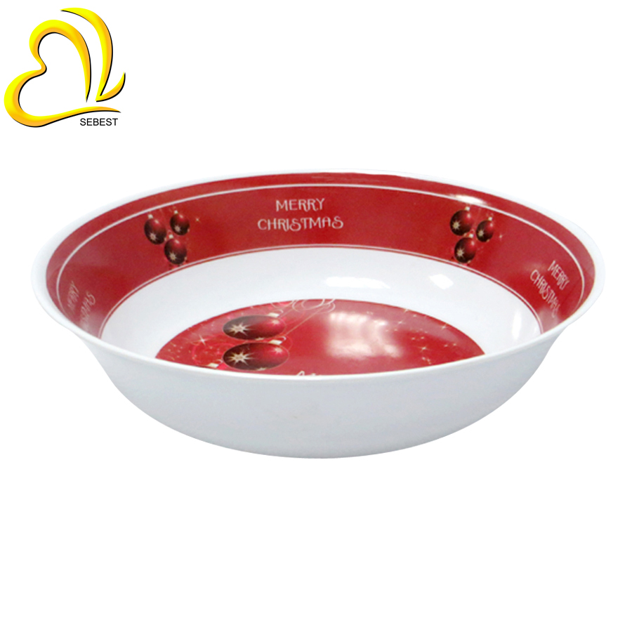 1SEBEST 8"Christmas style Melamine Salad Bowl SEMA043