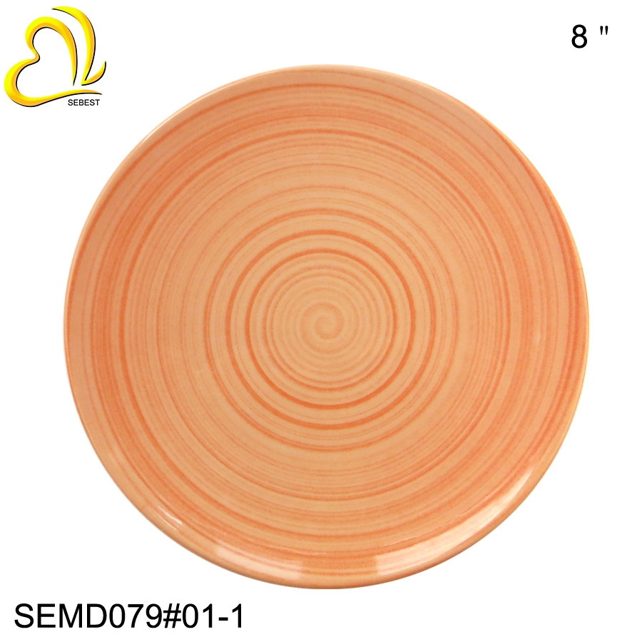 1 SEBEST 8 inch Thread Melamine Plate SEMD079#01-1