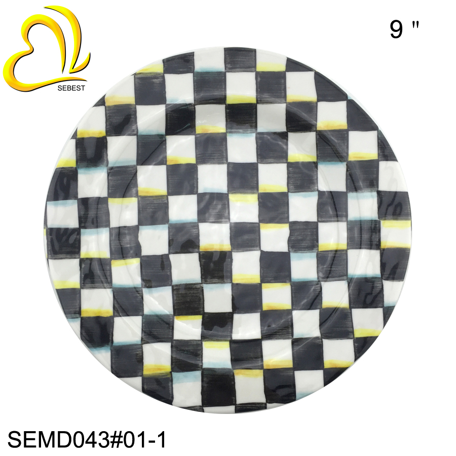1 SEBEST different grid design melamine tableware SEMD043