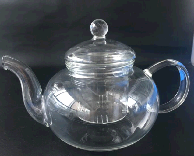 350ml Glass tea pot with glass lid and filter