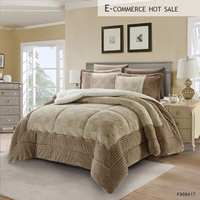Flannel houndstooth comforter set,