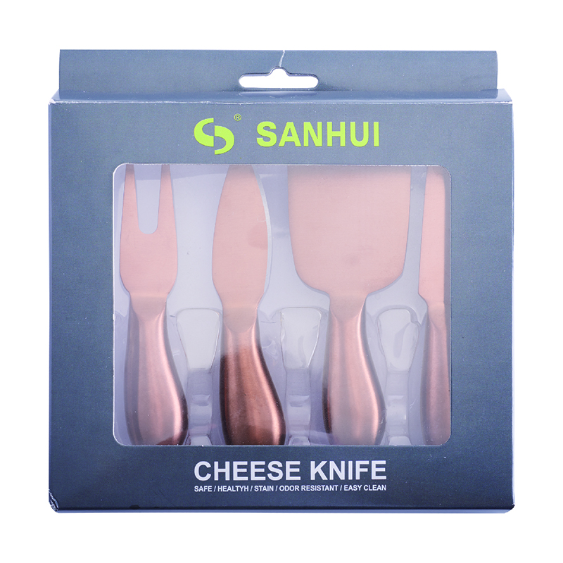 4 Piece Titamium Caoted Cheese Knife Set