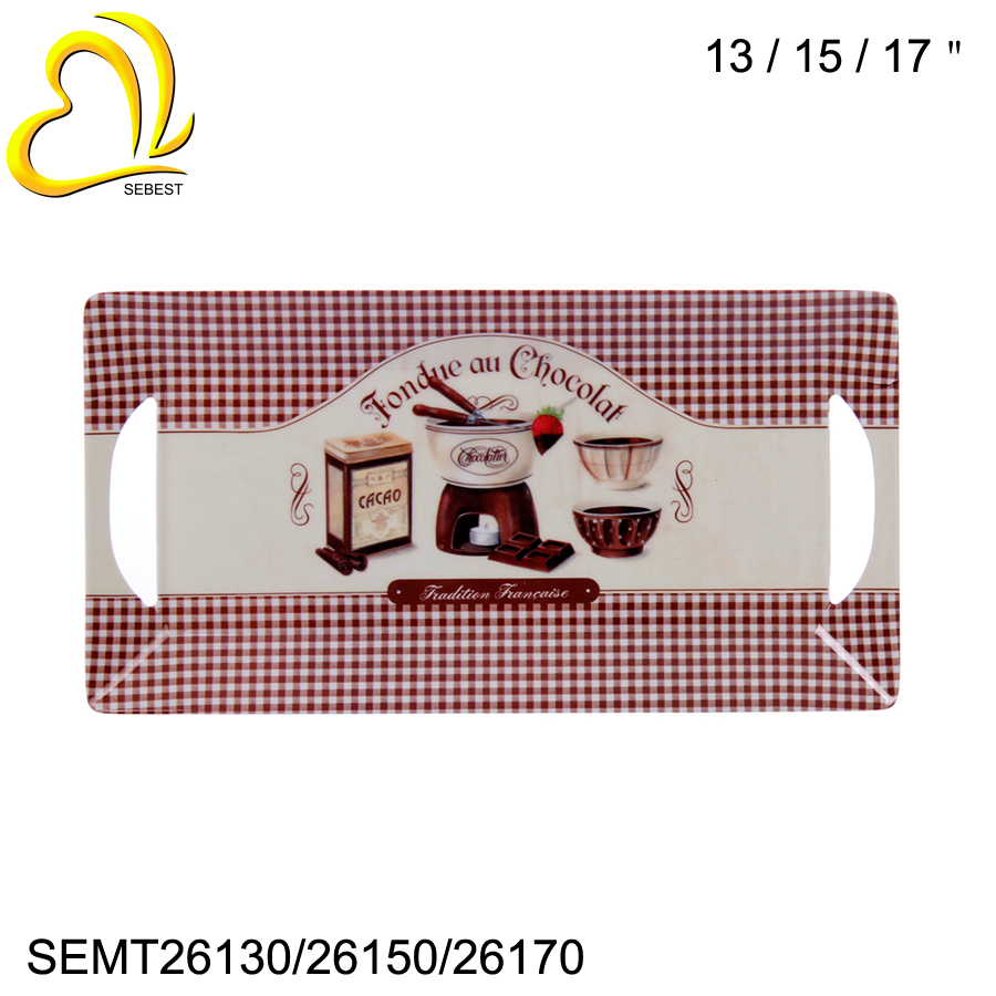 1 SEBEST Sqaure Shaped Melamine Serving Tray SEMT26170