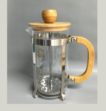 Glass French Press with Bamboo Lid and Handle
