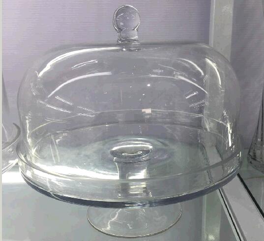 Best seller soda lime glass cake dome for kitchen using with glass base