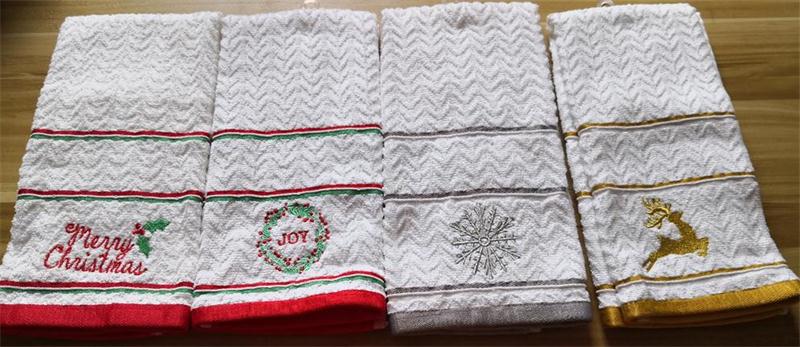 Xmas embroidery kitchen towel