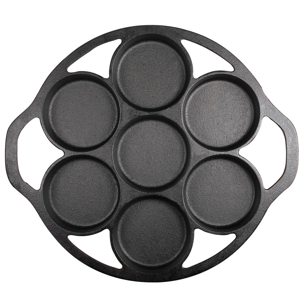 Pre-seasoned cast iron Biscuit Pan for Camping or Indoor, Cast Iron Cookware for Biscuits, Muffins, and Scones by Commercial