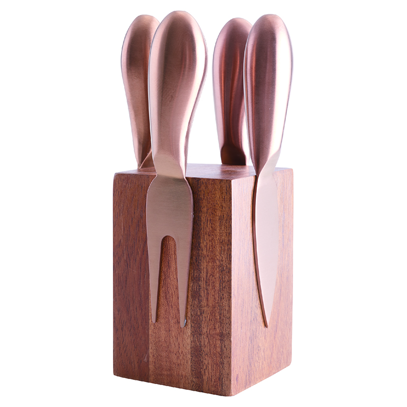 5 Piece Titanium Coated Cheese Knife Set