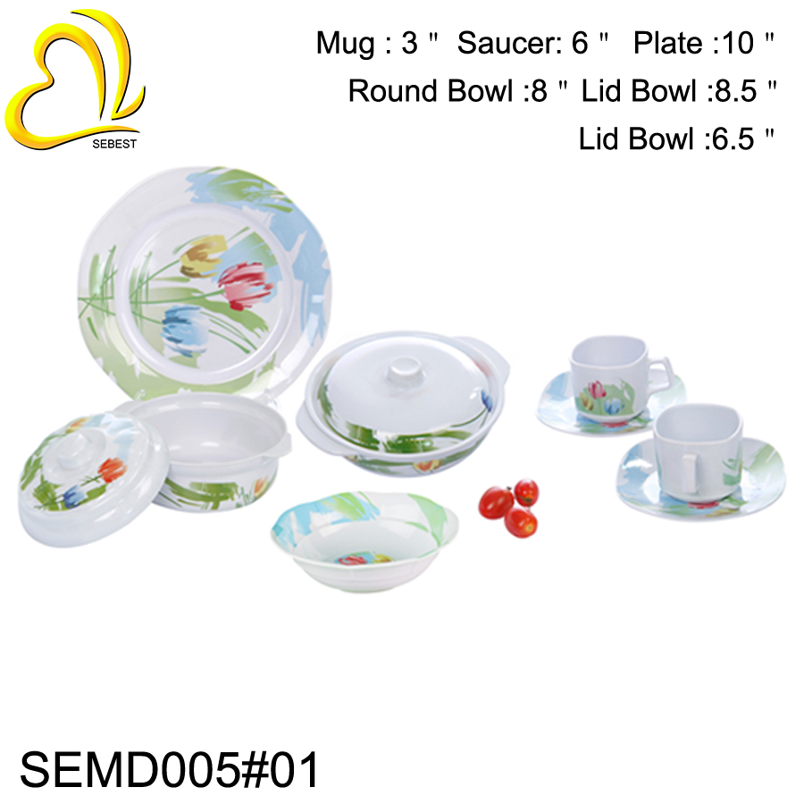 1 SEBEST The amine tableware that contains a variety of designs of flower pattern SEMD005