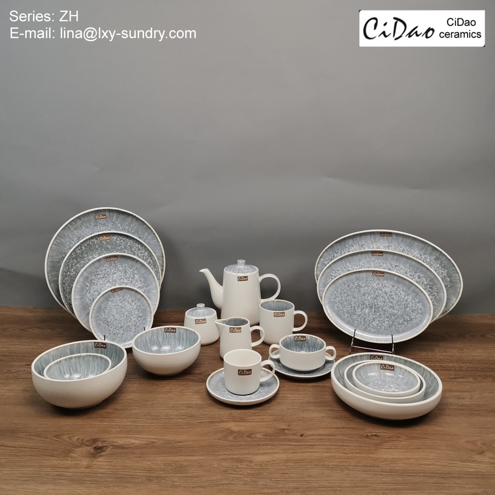 Durable porcelain tea pot coffee pot mug cup and saucer creamer sugar pot plate bowl soup plate
