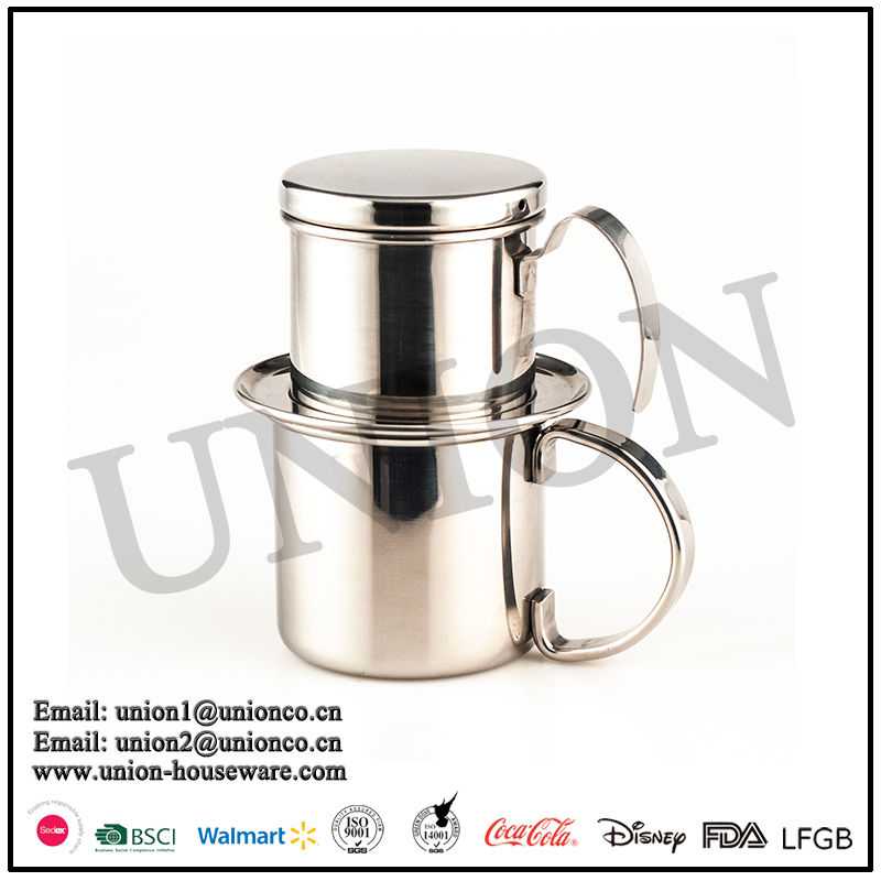 304 stainless steel food grade pour over coffee dripper vietnam coffee dripper vietnamese coffee filter cup set
