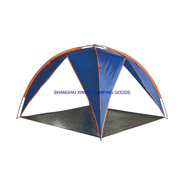 2-3 Person Beach Tent Sun Shelter With Polyester Tent Fabric Fiberglass Poles And Pe Ground Sheet