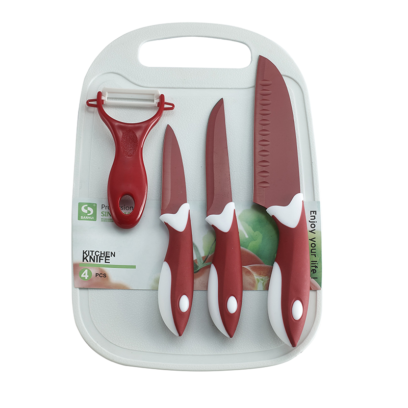 5 PC NON-STICK KNIFE SET (PP & TPR handle)
