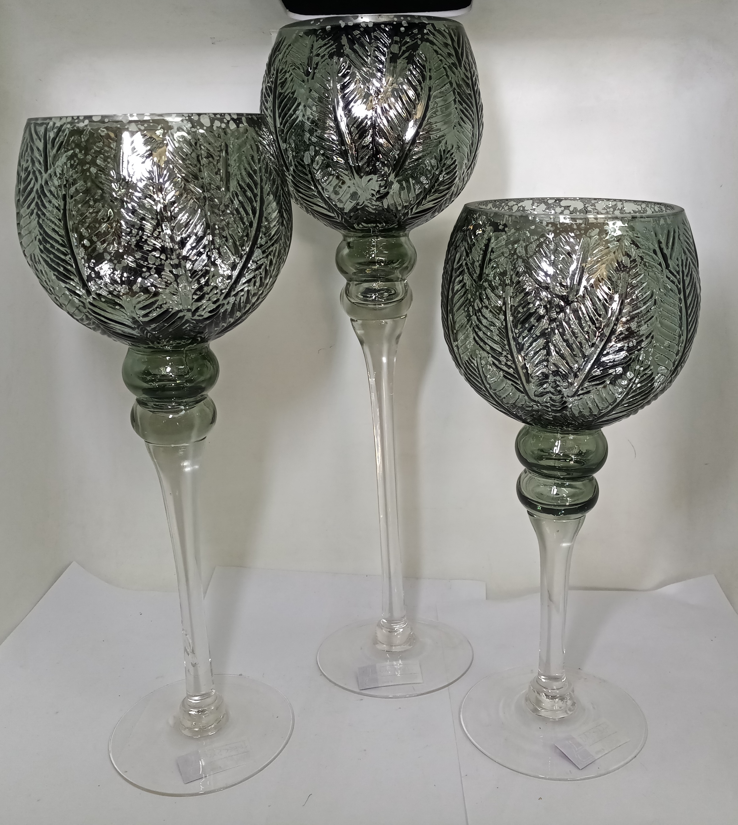 Clear glass candle holder