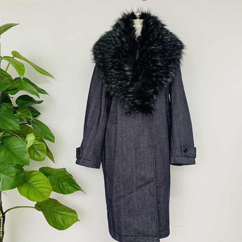 Jacket check wool Long Coat