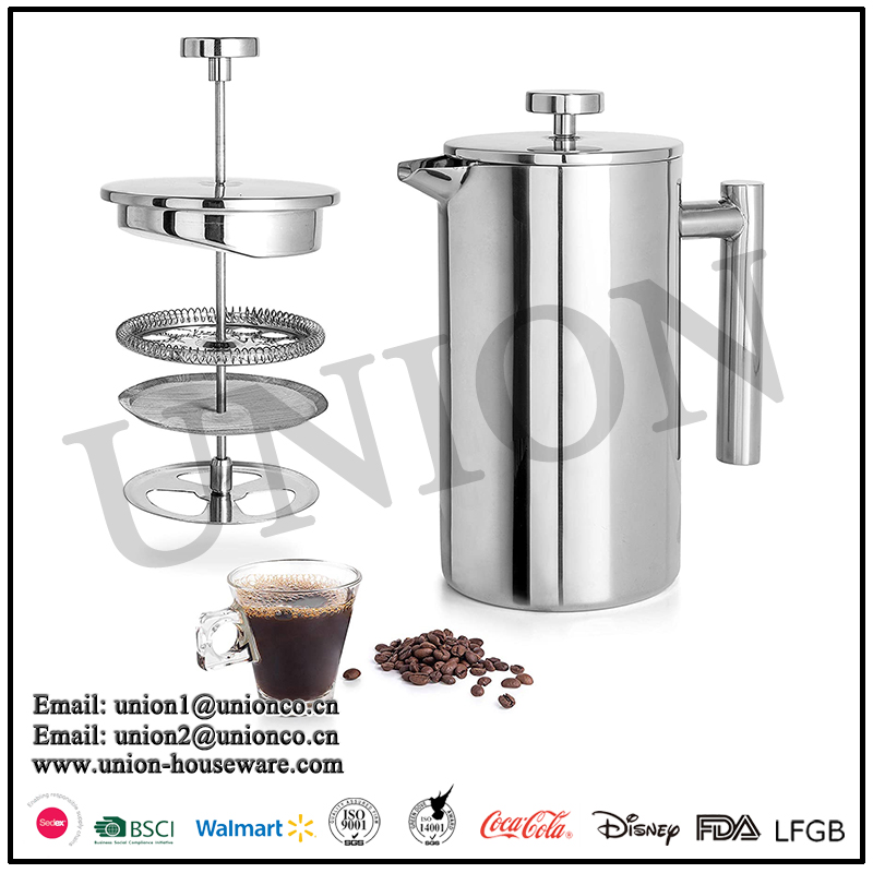 304 stainless steel french press coffee maker double walled espresso tea maker coffee pot press