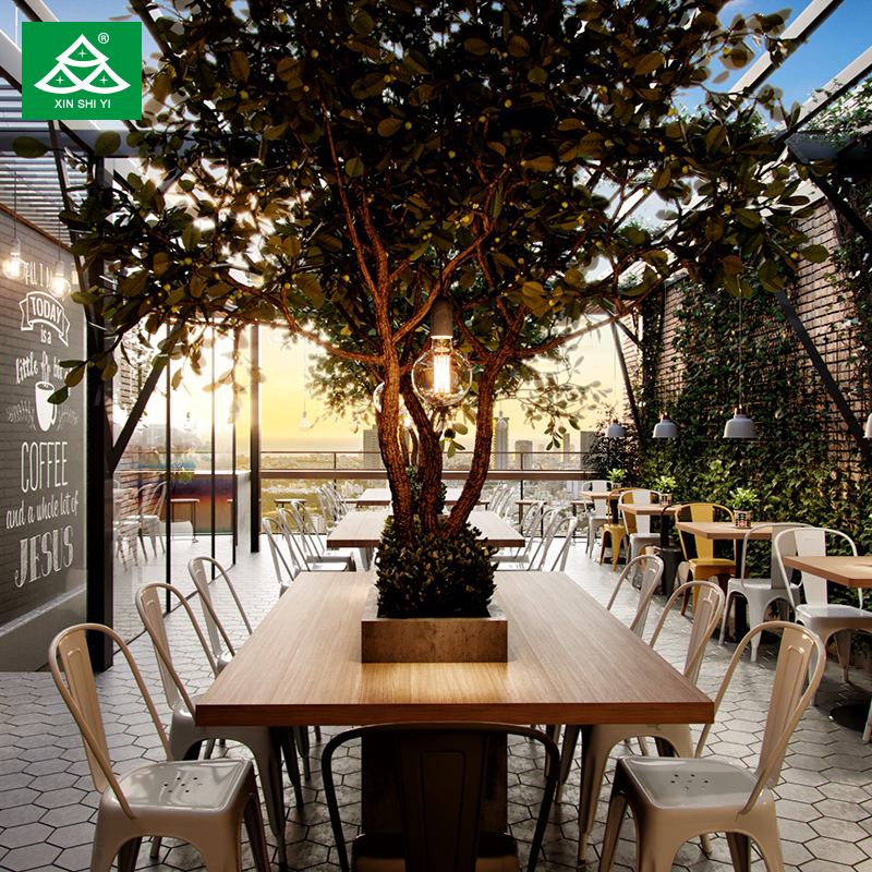 Wooden Outdoor Furniture Modern Dining Table Coffee Shop Liesure Furniture