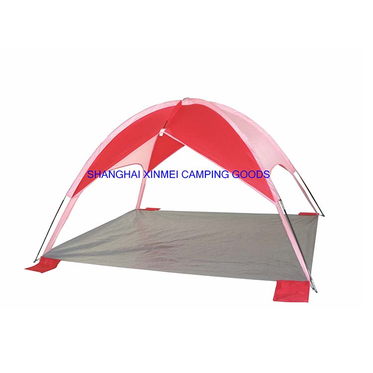 2 P Beach Tent With 100% Polyester Tent Fabric Fiberglass Tent Poles Pe Tent Ground Sheet